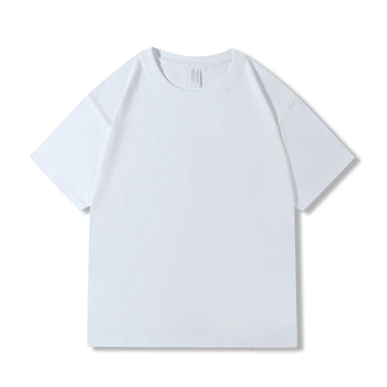 230g 40 Count Xinjiang Combed Cotton Heavyweight Pure Cotton Short-Sleeved T-Shirt for Men and Women Pure Color Round Neck White T-Shirt Bottoming Shirt