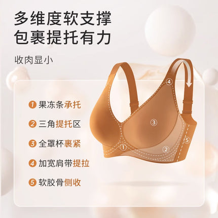 Large Cup Traceless Underwear Women's Gathering Big Chest Shown Small Gathering Parammary Breast Without Steel Ring Anti-sagging plus size Comfortable Bra for Women