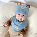 Round ear bear blue + triangle towel / 1-12 months 38-46cm