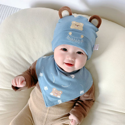 Katu Bear Infant Hat Spring & Fall 3-6-12 Months Male and Female Baby Pullover Hat Cotton 100-Day Sleeping Hat
