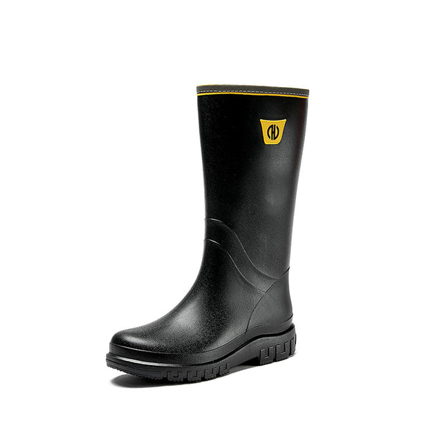 Long Rain Boots for Men, Non-Slip Kitchen Work Rain Boots, Fashionable Waterproof Shoes, Car Wash Work Overshoes, Rubber Shoes