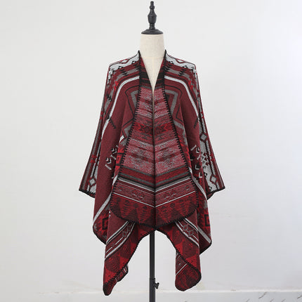 Ethnic Style Men's Hooded Cloak Shawl Women's Thickeneded Warm Xinjiang Xizang Lijiang Travel Photo Outer Cloak