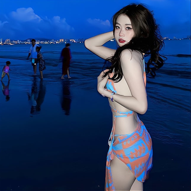 Swimsuit Women's Summer 2022 New Explosions South Korea Ins Bikini Three-Piece Sexy Spice Beach Hot Spring Swimsuit