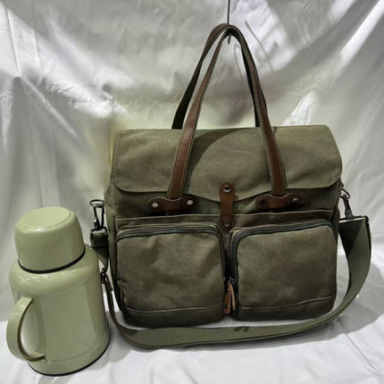 Korean Style Canvas Crossbody Bag Trendy Shoulder Bag Men's Large Capacity Student Computer Bag Camera Bag Large Factory Direct Sale