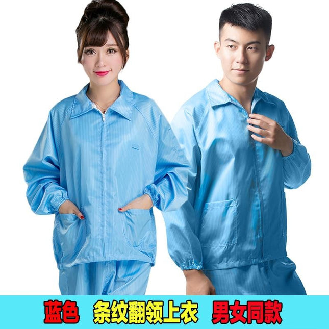 Electrostatic Clothing Top Dust-proof Clothing Split Set for Men and Women Blue and White Dust-free Clothes Lacquer Foxconn Short Work Clothes