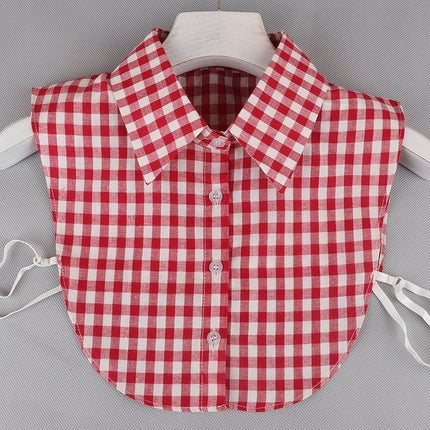 Cotton Brushed Plaid Winter Sweater Fake Collar Collar Protector Unisex Shirt Collar Fashionable Versatile Fake Collar
