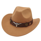 [warped western cowboy big and small bull heads] camel color / Adjustable