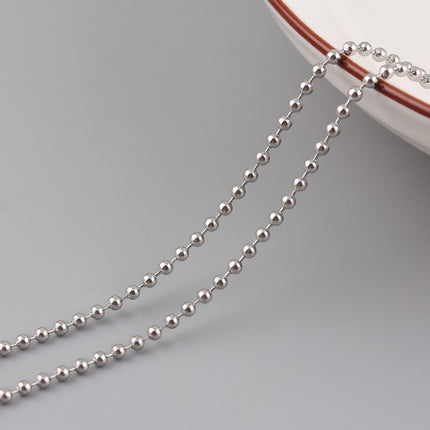 Stainless Steel Color-Preserving Bead Chain Round Bead Chain Bulk Semi-Finished Chain DIY Necklace Clavicle Chain Jewelry Material Bead Chain