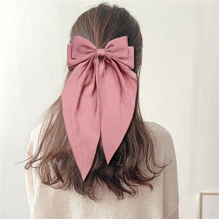 Yang Zi's Same Style Large Retro Ribbon Bow Hairpin for the Back of the Head, Super Fairy Elegant Hairpin Spring Clip Hair Accessory