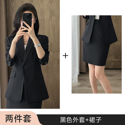 Suit suit Women's Spring and Autumn Business Dress Front Desk Reception Work Clothes Suit Interview Suit Sales Department Property Tooling