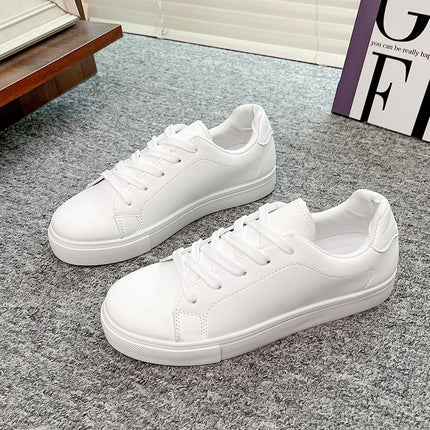 Cross-border Amazon Explosions White Shoes Spring and Summer New Lace-up Student Shoes Soft Sole Running Shoes Flat Non-slip Women's Shoes