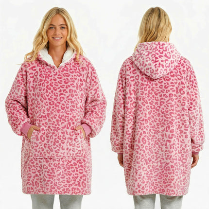 Pullover Pajamas, Flannel Hooded, Warm Men's and Women's Lazy Pajamas, Cold-Proof Cotton Hoodies, Large Size Sweatshirts, Warm and Comfortable