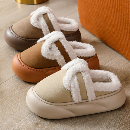 Furry Cotton Slippers for Women, Cartoon Style, Soft Sole, Suitable for Outdoor Wear, Warm, Non-Slip, Home Use, Velvet Material, Thick Sole for Winter