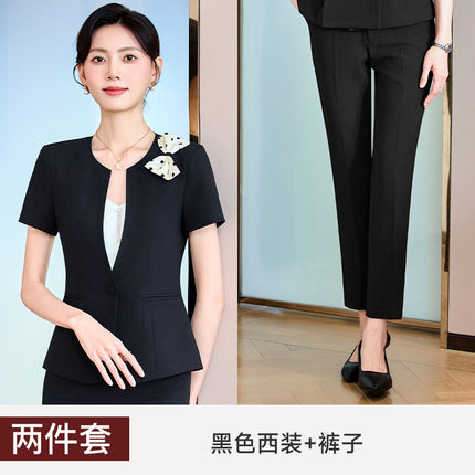 Stewardess Professional suit Women's Summer Suit Dress Dress Female Teacher Sales Department Hotel Front Desk Work Clothes Uniform