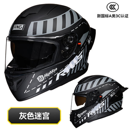 New National Standard 3C/Dot Certified Motorcycle Helmet Dual Lens with Bluetooth Headset Glasses Slot Full Face Motorcycle Helmet