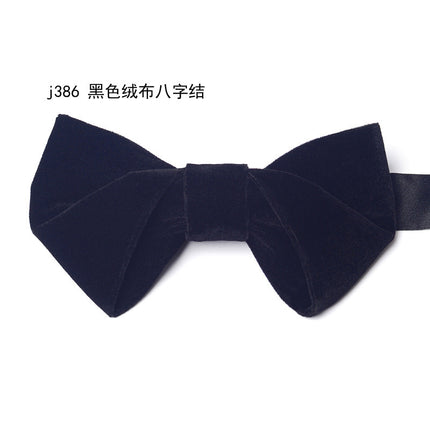Imitation Horn Black Bow Tie Men's Formal Banquet Wedding Groom and Best Man High-End Velvet Pure Color Bow Tie for Women