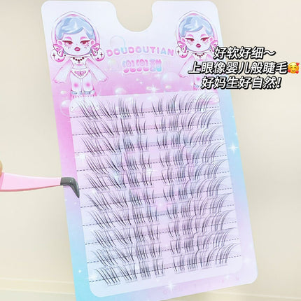 Natural-Looking Ultra-Fine Messy Ultra-Soft Bare-Faced Mom-Like Lashes with a Sweet and Light Transparent Offset Feel