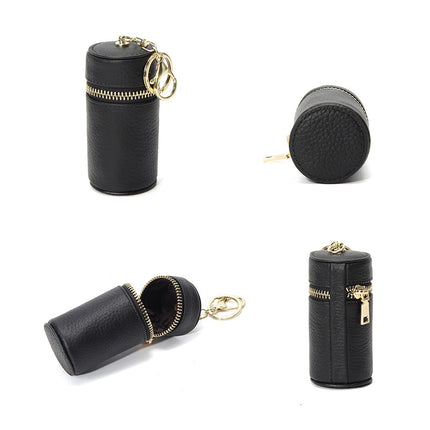New Genuine Leather Key Bag Coin Earphone Line Storage Port Red Bag Mini Small Pendant Keychain Head Layer Cowhide