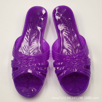 Pearl River Union Chrysanthemum Slippers Women's Summer Non-Slip Deodorant Soft Bottom Old-Fashioned Home Sandals Plastic Mom Bathroom Slippers