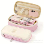 Canvas retractable pencil case [pink]