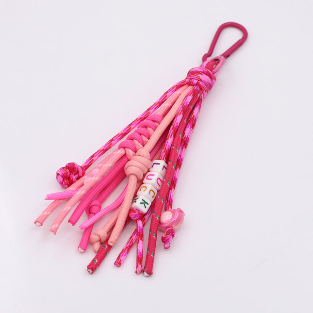 Cross-border Bohemian Style Keychain Women's Bag Hanging Ornaments Colorful Rope Tassel Car Pendant Fashionable Handmade Jewelry
