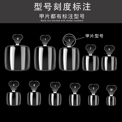 New Porcelain White Box Manicure Piece 550 Pieces Ultra-thin Seamless Transparent Foot Nail Piece Toe Fake Nail Piece