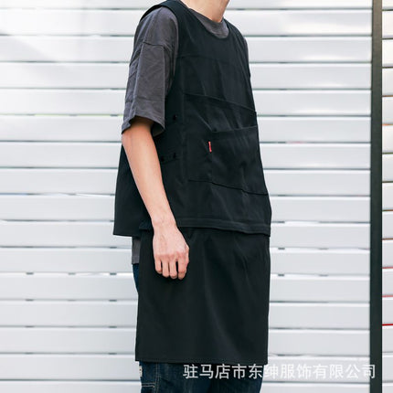 in stock wholesale catering kitchen work apron printing fixed oil-proof apron milk tea nail salon supermarket apron
