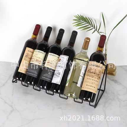 Creative Wire Desktop Wine Rack Bar Table Wine Rack Simple Multi-bottle Wine Rack Storage Rack