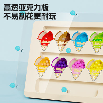 New Children's Educational Magnetic Pen Digital Maze Early Education Wooden Color Classification Counting Board Walking Bead Toys