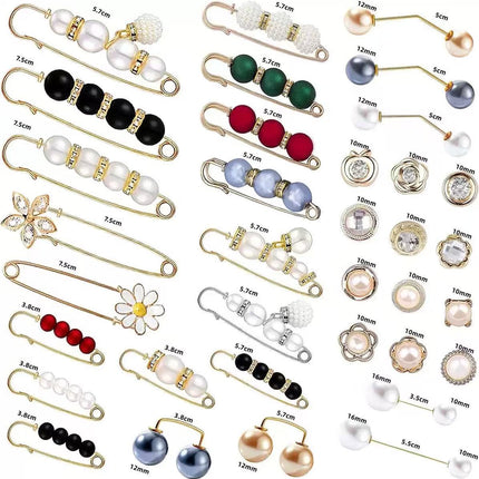 Imitation Pearl Pin suit Pants Waist Tight Artifact Pin Fixed Clothes Waist Change Small Artifact Anti-running Light Accessories