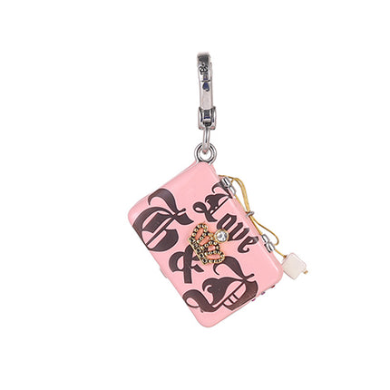 Cross-border foreign trade jewelry letter printing enamel glaze pink laptop pendant exquisite design sense necklace