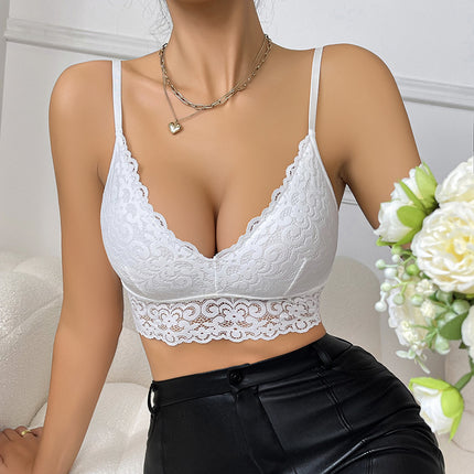 White European and American Fashion Sexy Outer Wear Lace Pure Strap Cross-border Small Vest Spice Girls Super Short Top