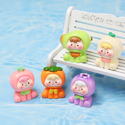 Fourth Generation New Color Series Cartoon Fruit Toys Tiktok Live Promotion Blind Bag Resin Figurines Cute Items