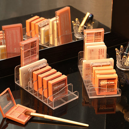 Eye Shadow Plate Storage Box Powder Cake Partition Acrylic Transparent Desktop Makeup Blush Cosmetic Shelf