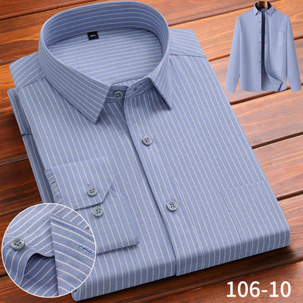 High-End Men's Long-Sleeved Shirts Spring Business Casual Anti-Wrinkle Shirts No-Iron Breathable Formal Cotton Tops for Men