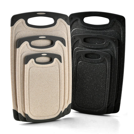 Cross-border wheat straw cutting board kitchen multifunctional double-sided cutting board cutting board chopping board 3 suit food supplement board