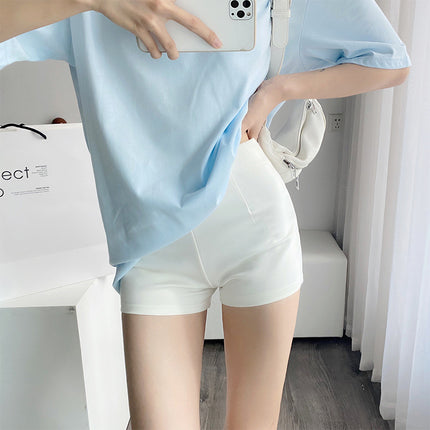2025 New Summer Black Tight Shorts for Women, High-Waisted Bottoms, Missing Casual Hot Girls Outer Wear Slimming Hot Pants