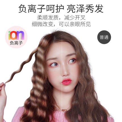 Foreign trade cross-border LCD three-tube egg roll curling rod water ripple three-Rod electric curling iron splint egg curling iron