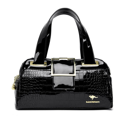 Cross-border Women's Bag 2024 New Multi-layer Shoulder Bag Soft Leather Middle-aged Mother Patent Leather Handbag Boston Pillow Bag