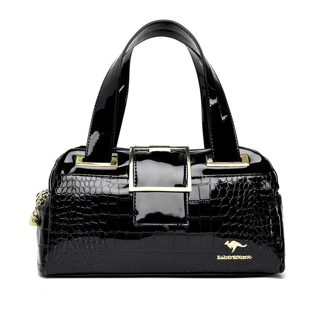 Cross-border Women's Bag 2024 New Multi-layer Shoulder Bag Soft Leather Middle-aged Mother Patent Leather Handbag Boston Pillow Bag