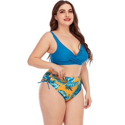 2021 European and American split swimsuit split two-piece swimsuit women's large size swimsuit manufacturers spot supply