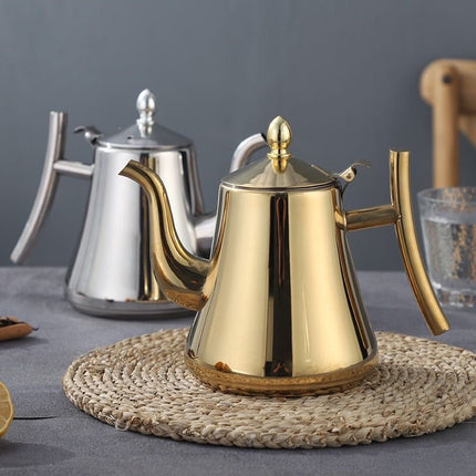 Thickened Stainless Steel Kettle Teapot Coffee Pot Oil Pot with Strainer Household Boiling Teapot Universal Flat Bottom Kettle