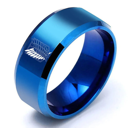 AliExpress two-dimensional round attack giant Freedom Wing logo men's and women's stainless steel ring jewelry supply