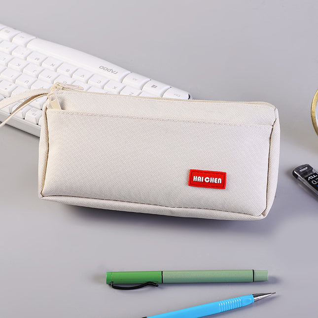 Simple Solid Color Pencil Bag for Students and High School Students Stationery Bag Multifunctional Portable Large Capacity Dirty Resistant Pencil Tote Bag