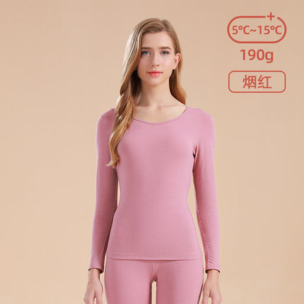 Autumn and Winter Pure Cotton Thermal Underwear Set for Women, Solid Color Base Layer, All-Cotton Sweater, Thin Thermal Underwear for Students and Young Girls