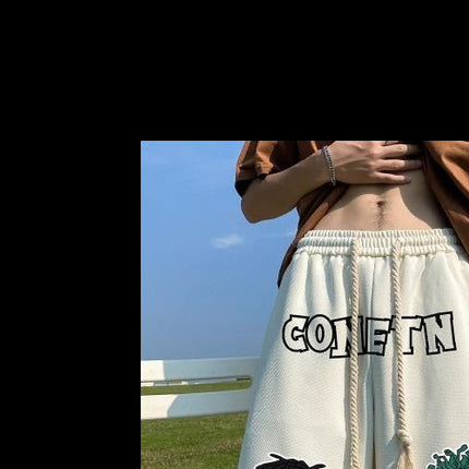 National fashion ins high street summer loose Korean style versatile shorts men's and women's niche sports casual couple's cropped pants