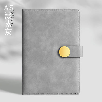 Enterprise logo simple high-quality leather high-end business buckle notebook office stationery suit in stock wholesale