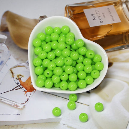 Solid color acrylic round beads handmade beaded diy accessories material Yiwu jewelry manufacturers wholesale candy color beads