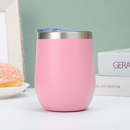 304 Stainless Steel Eggshell Cup Portable Cross-Border U-Shaped Wine Thermos Cup 12oz Cup American Style Wholesale Aviation Cup