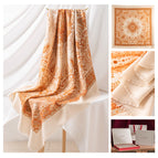 Fhz25-90031-3 cashew double-sided diamond pattern light orange / 132*132cm